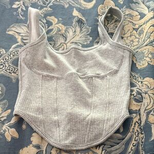 PINK Victoria's Secret Light Gray corset top Xs NWOT